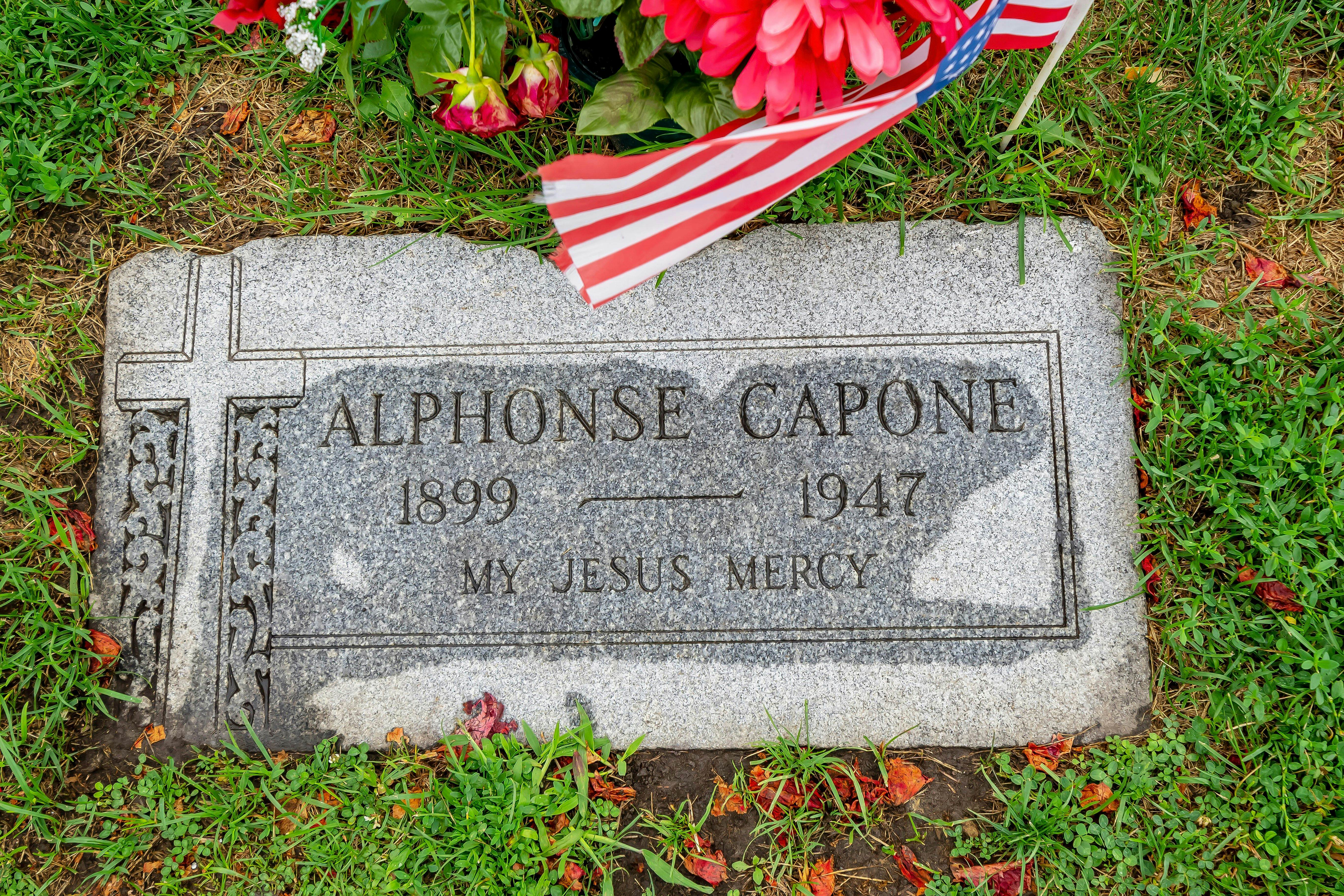 August 11, 2021 - HIllside, Illinois, USA: The final resting place of Chicago mobster, Alphonse Capone at Mt. Carmel Cemetery.; Mount Carmel Cemetery

Shutterstock ID 2030326451; your: Bridget Brown; gl: 65050; netsuite: Online Editorial; full: POI Image Update
